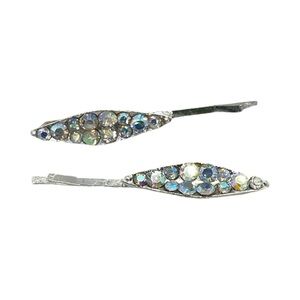 Elegant Silver Crystal Hair Clips